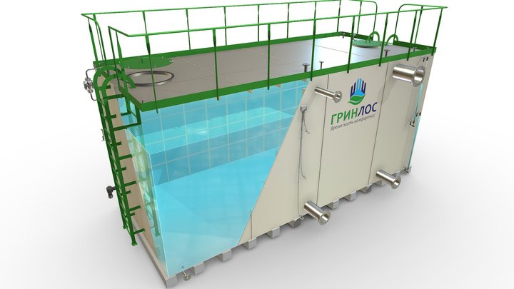 Емкость прямоугольная 3D Model