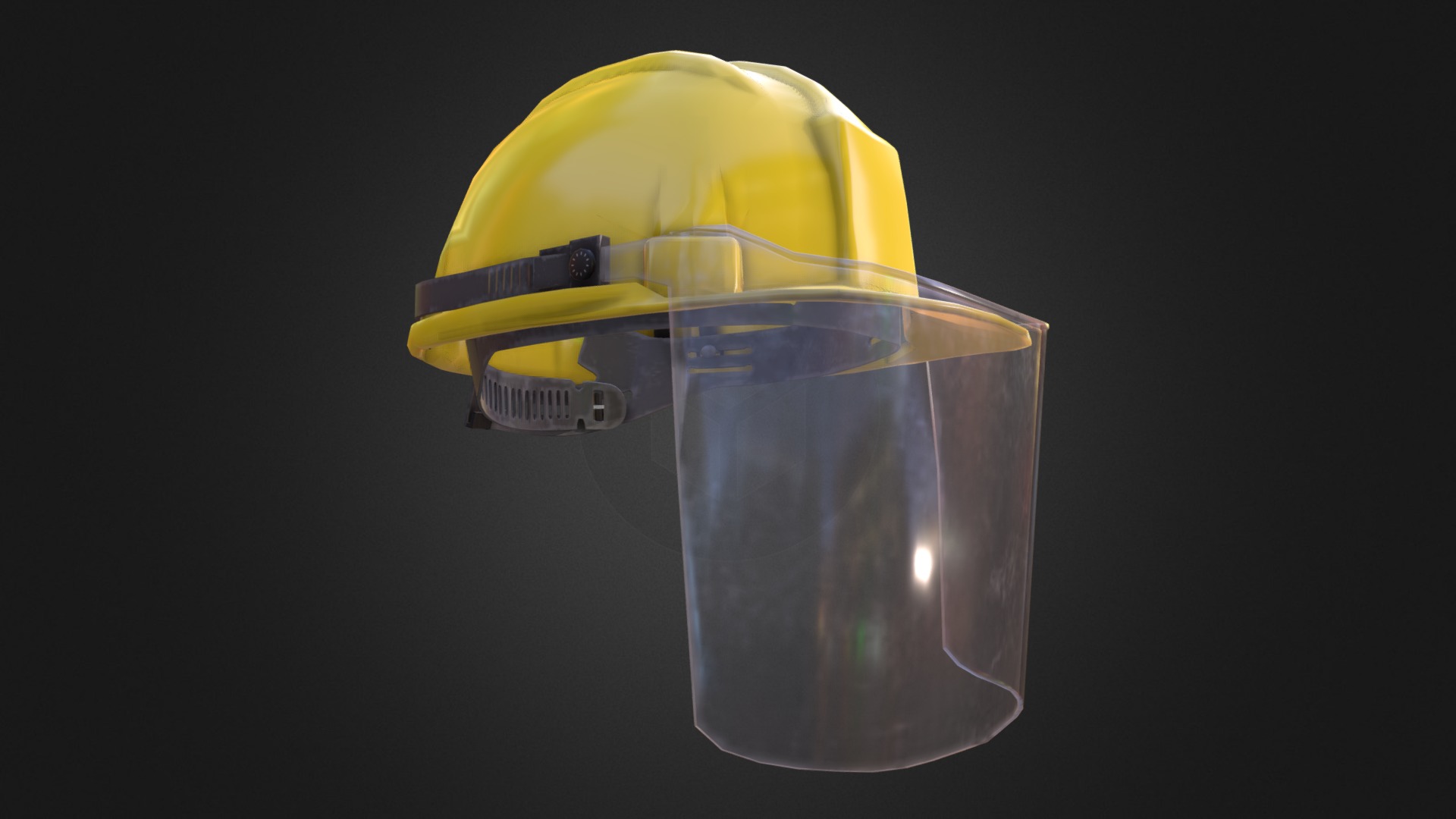 3D model Work Helmet - This is a 3D model of the Work Helmet. The 3D model is about a yellow peel on a glass.