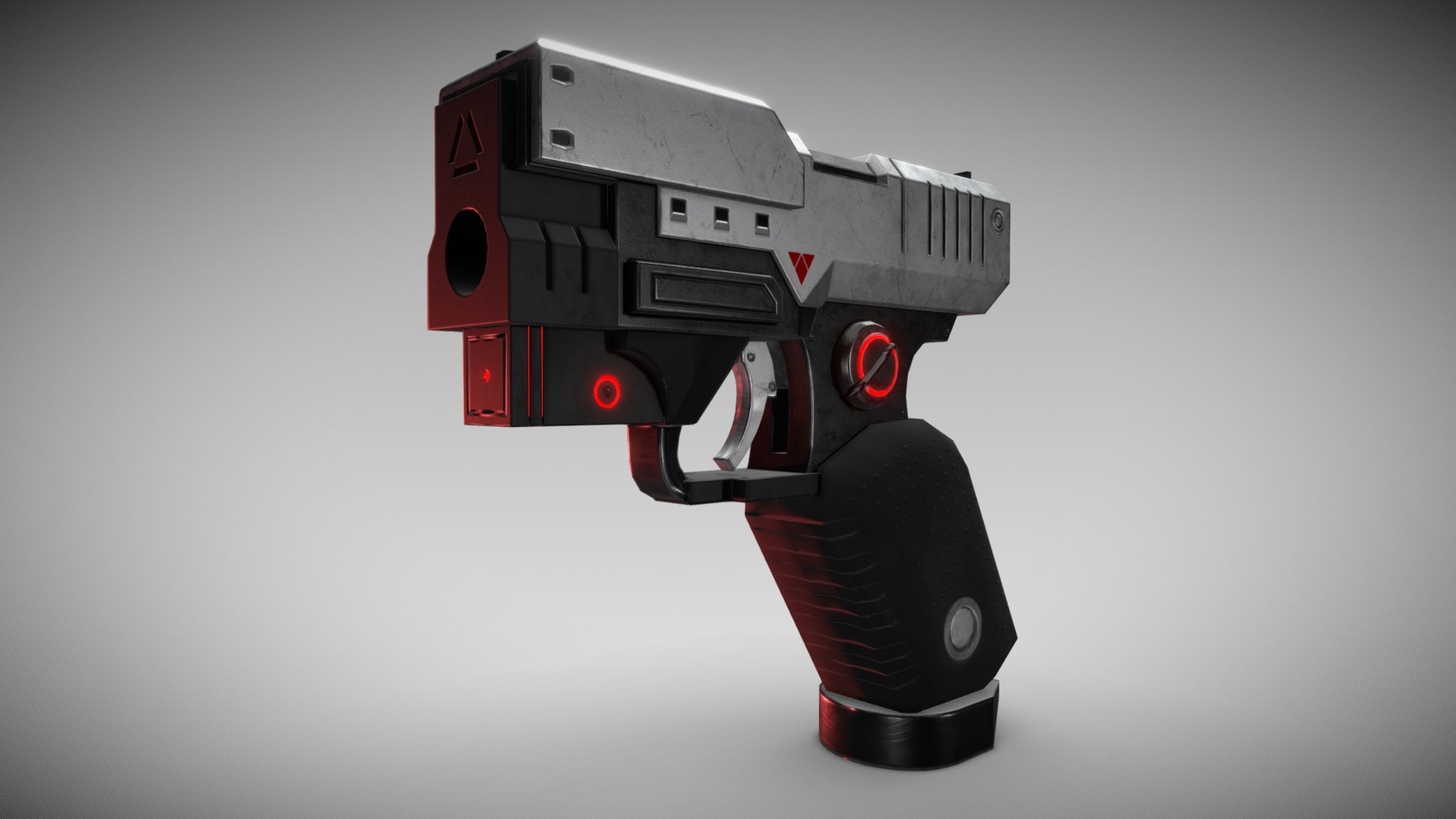 3D model MX 51 - This is a 3D model of the MX 51. The 3D model is about a black and red gun.