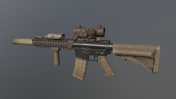 MK-18 Rifle 3D Model