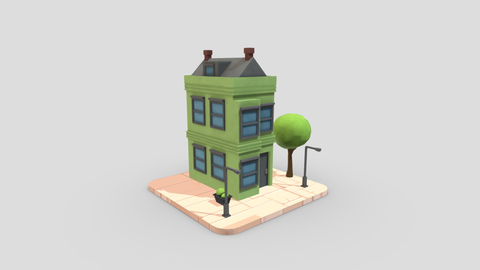 Toon Buildings 02 - Building 09 - Buy Royalty Free 3D model by okaro.ir ...