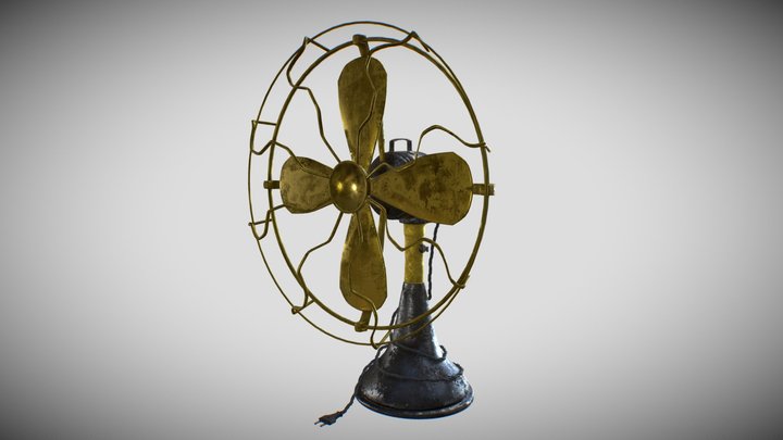 Antique Vintage Old Fan 3D Model