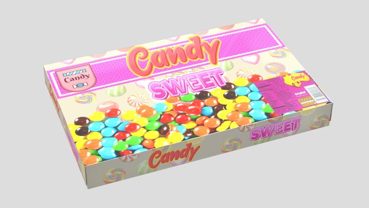 Candies Other Sweets Box Low Poly PBR Realistic 3D Model