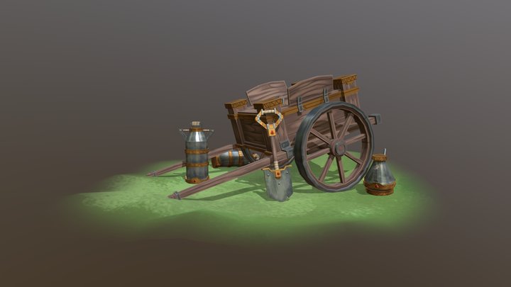 [Student Work] The Dwarf's Cart and Props 3D Model