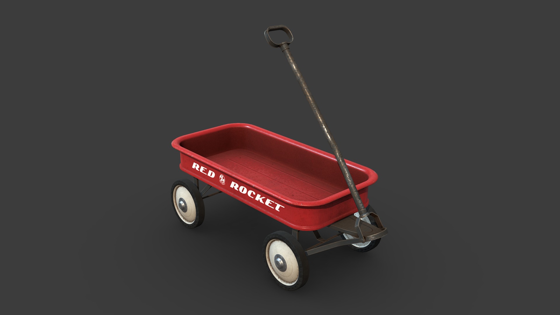 3D model Toy Cart - This is a 3D model of the Toy Cart. The 3D model is about a red and black shopping cart.