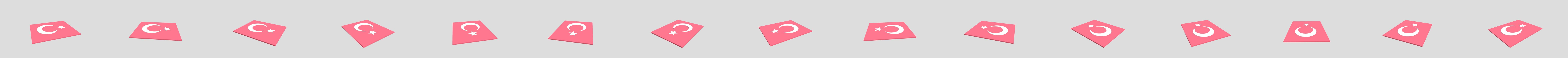 YATAY TÜRK BAYRAĞI 3D Model