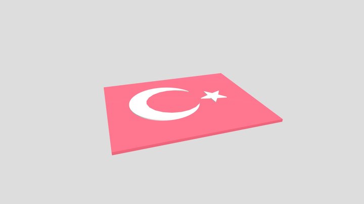 YATAY TÜRK BAYRAĞI 3D Model