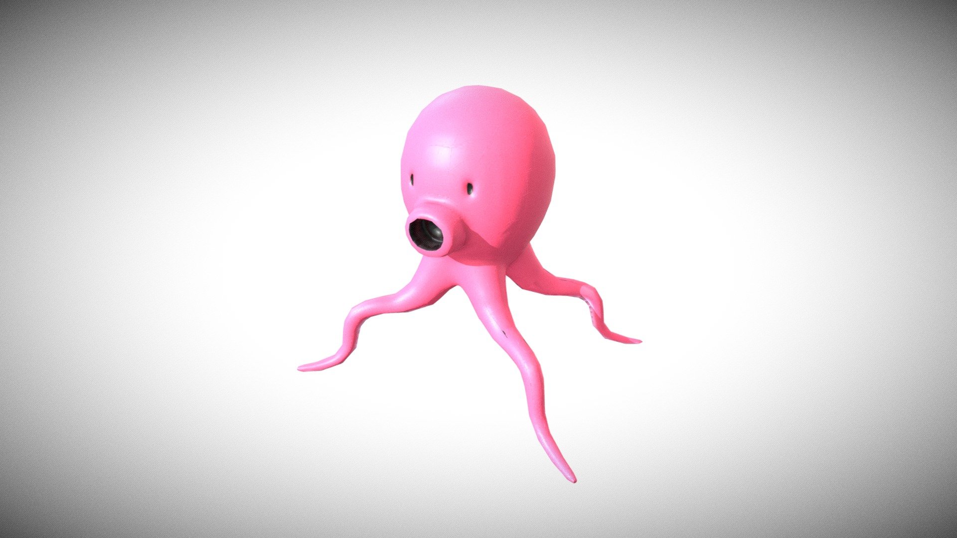 Octopus cartoon low-polygon
