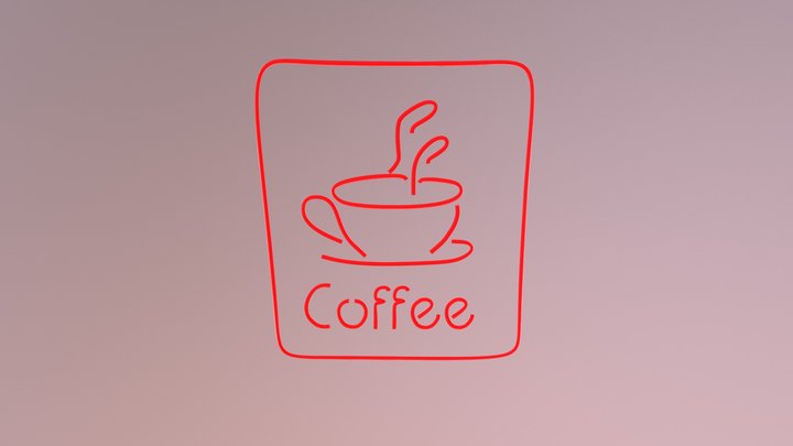 Coffee Neon Sign 3D Model