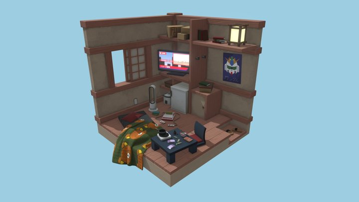 Isometric Room 3D Model
