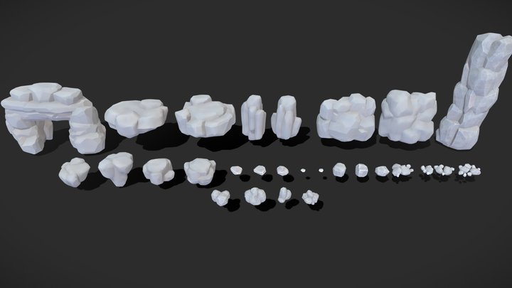 Stylized Rocks and Cliffs Pack - Game Ready 3D Model