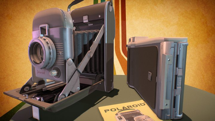 Polaroid Camera 1950's animated 3D Model