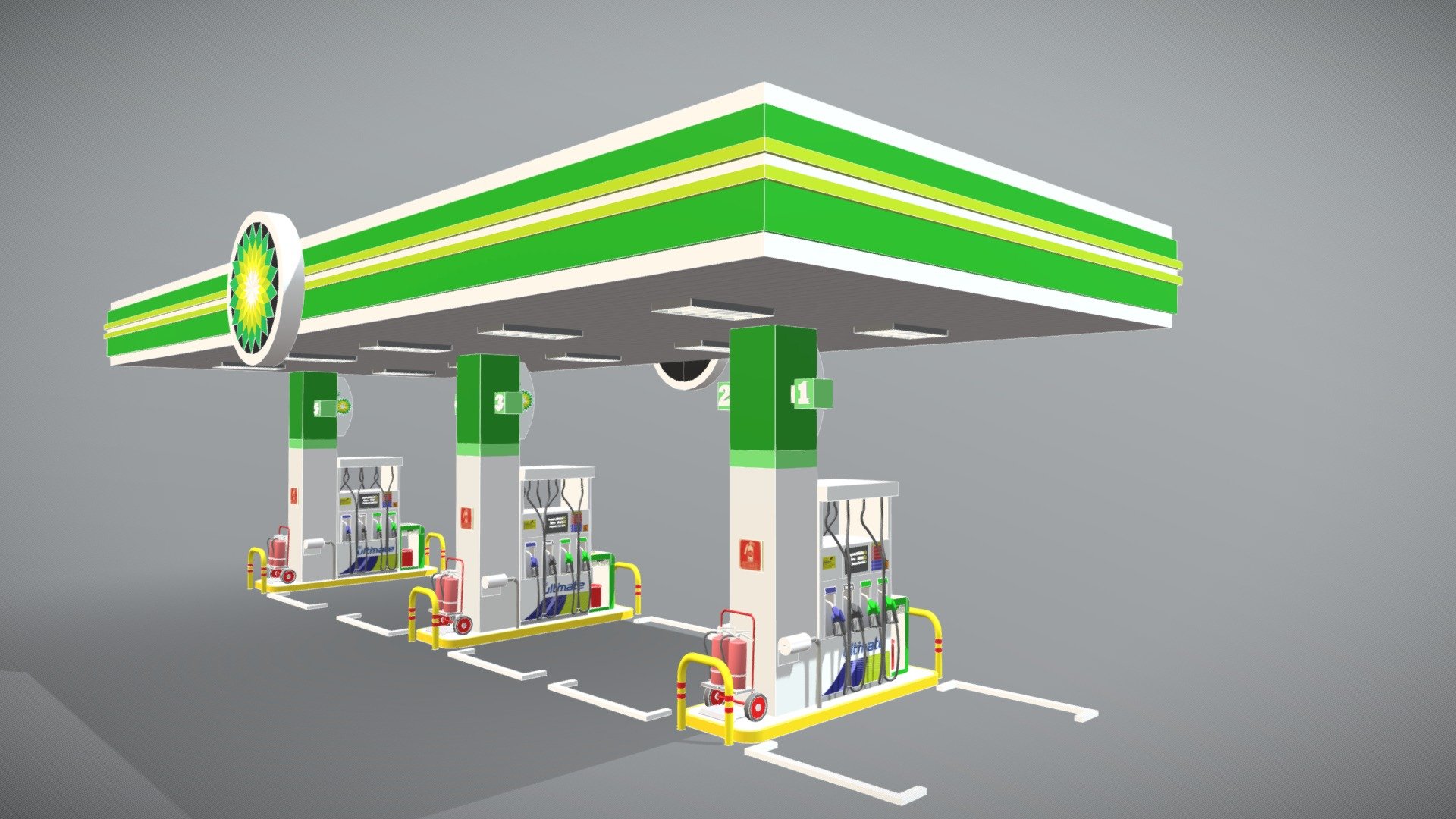 Gasolinera BP - 3D model by AleSuarez123 [de636a3] - Sketchfab