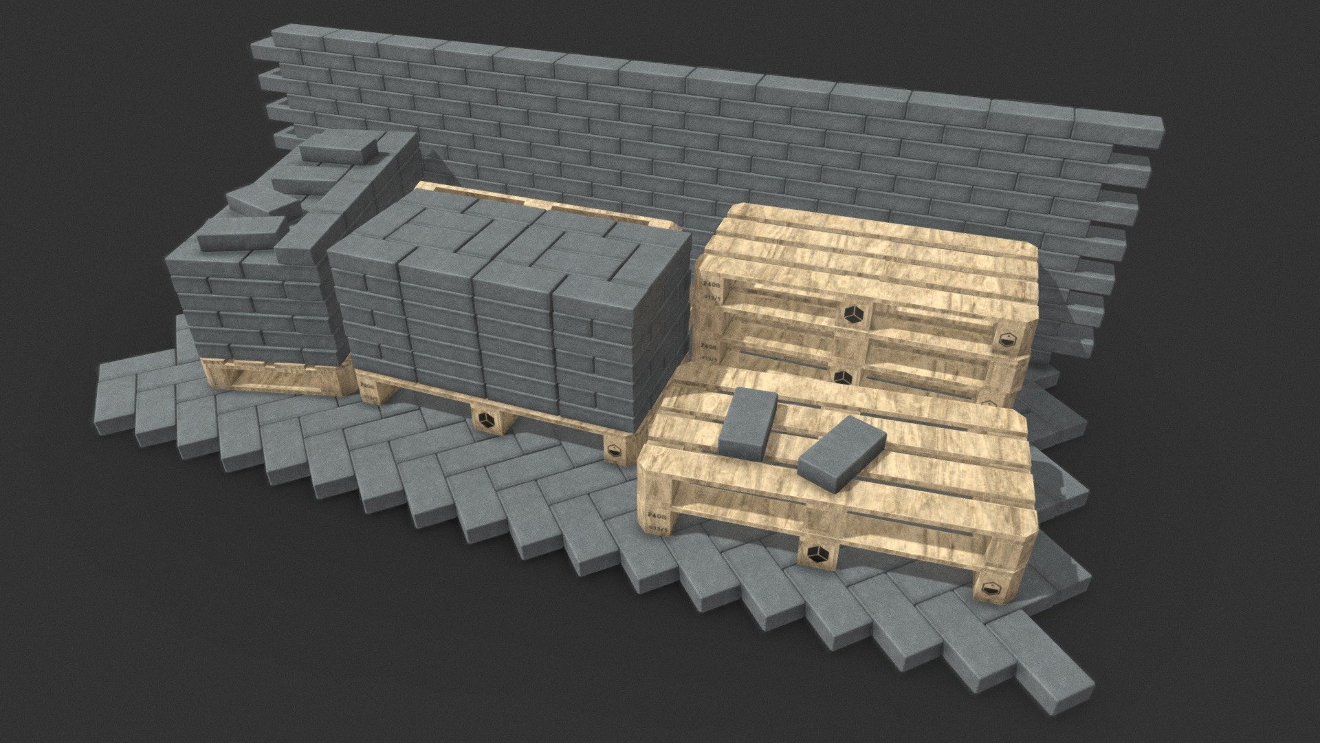 Bricks on a pallet