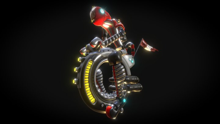 motociclista_scifi_low_high_poly 3D Model