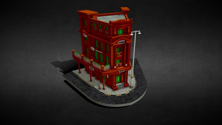 Bengali Stye House (Low Poly) 3D Model