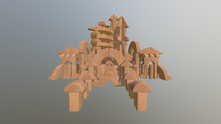 Toy Block Castle- Unit Block Project 3D Model