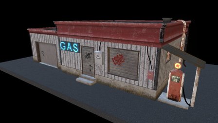 Old Gas Station, PBR assignment 3D Model
