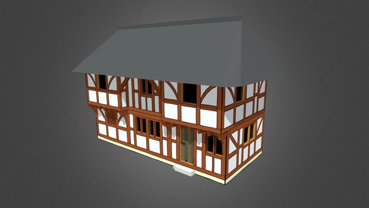 Medieval Tudor House Sketch 3D Model