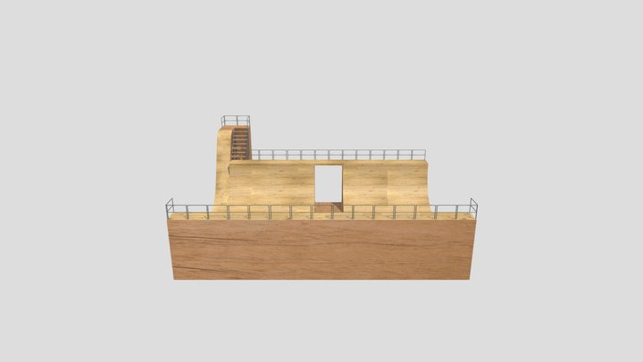 Halfpipe Textured 3D Model