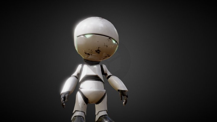 Cute Robot Marvin 3D Model
