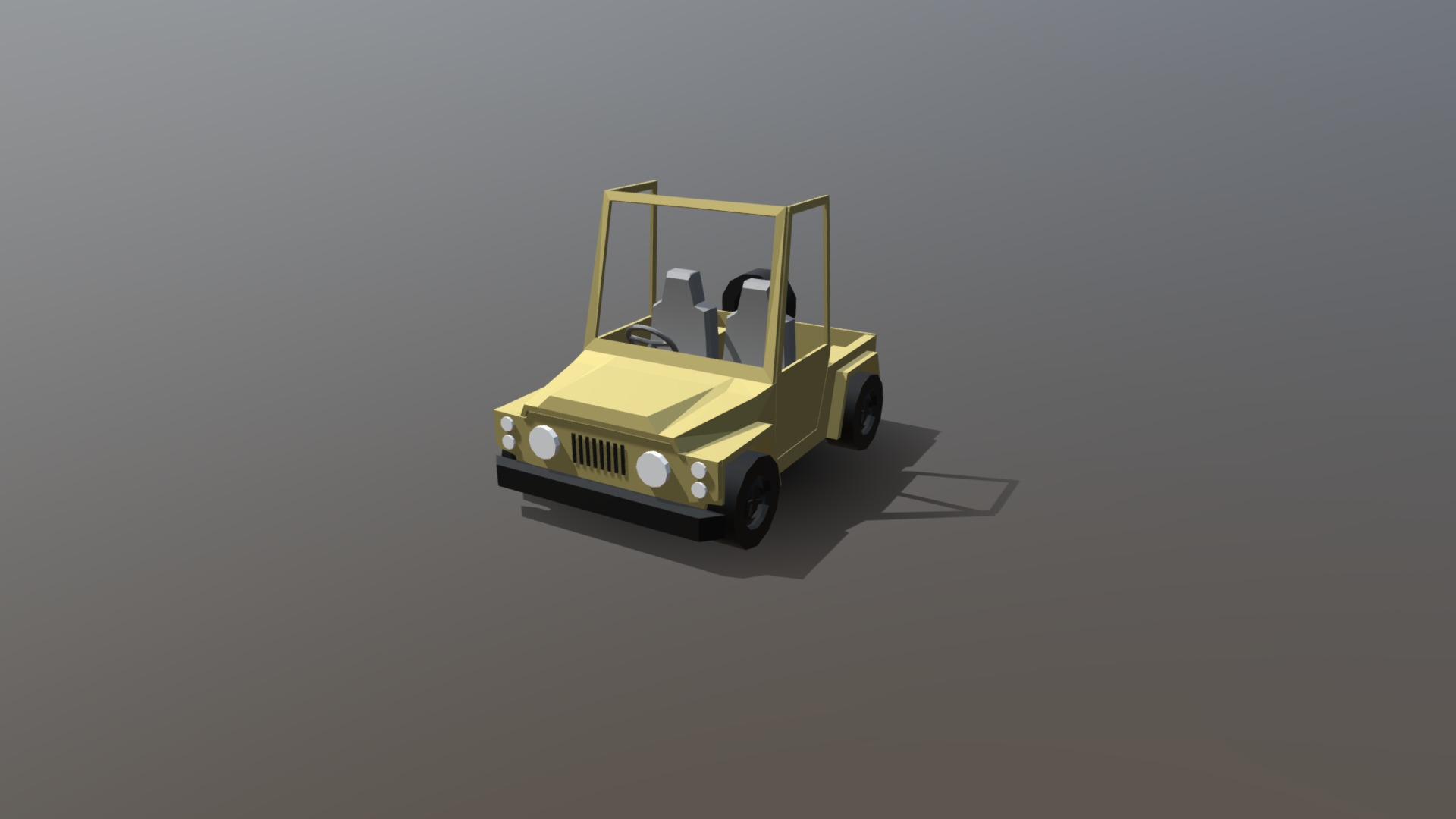 3D model Low Poly Car 002 - This is a 3D model of the Low Poly Car 002. The 3D model is about a small yellow car.