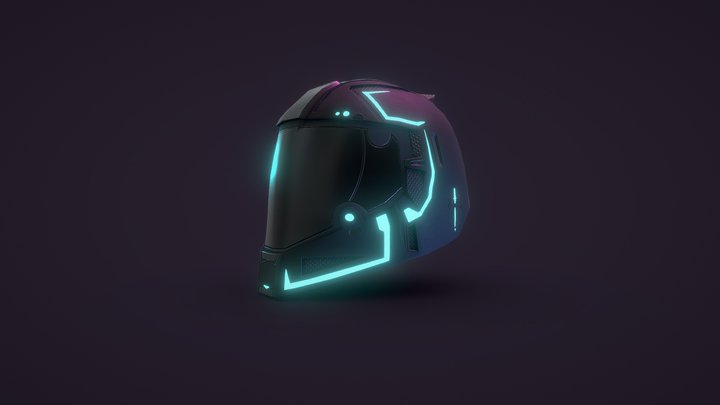 Luminescence Motorcycle Helmet 3D Model