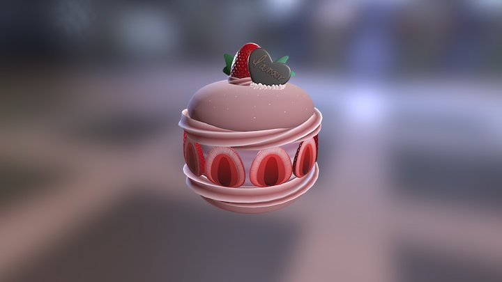 Strawberry Cake 3D Model