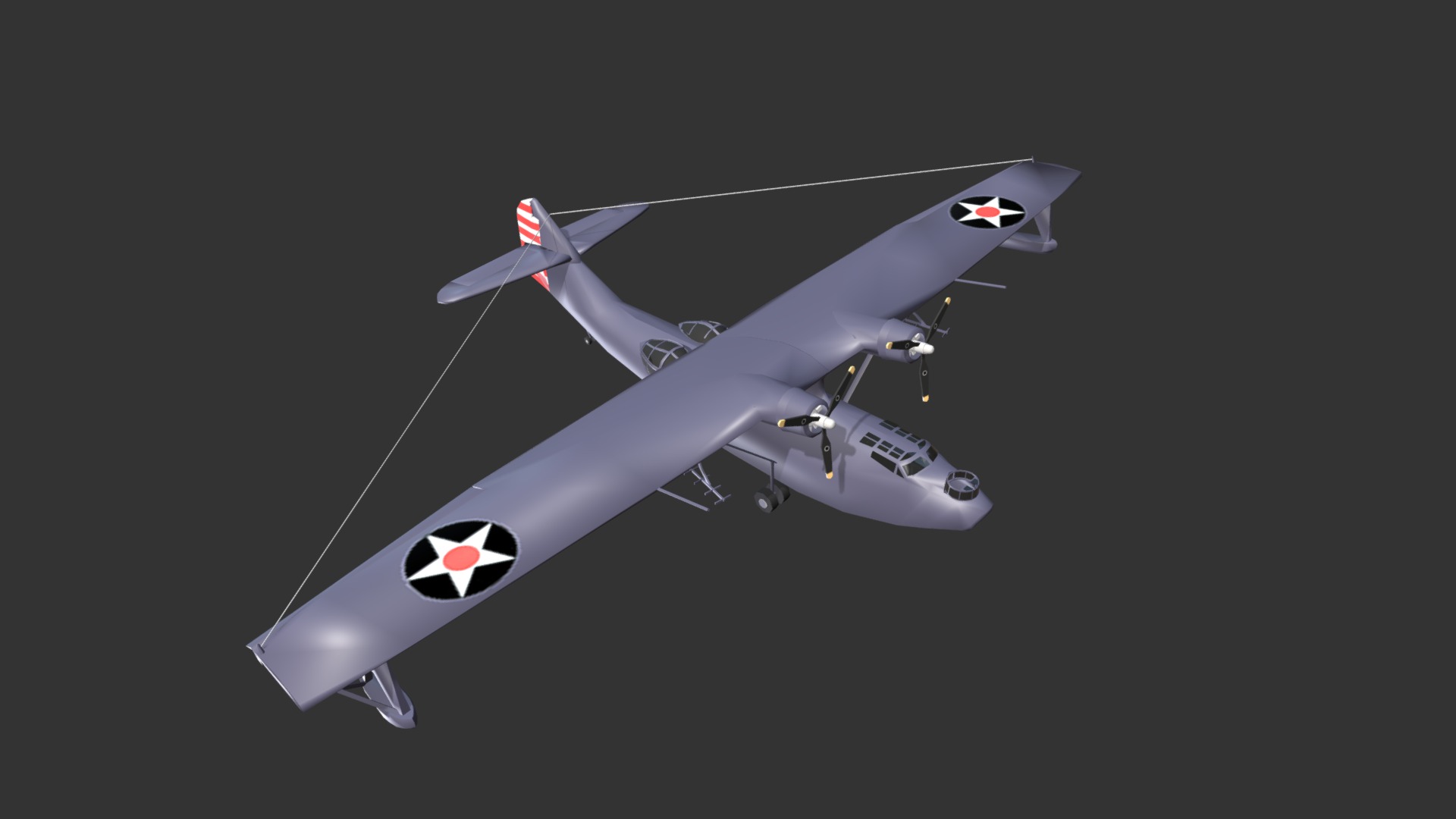 3D model CATALINA - This is a 3D model of the CATALINA. The 3D model is about a white airplane with red and blue stripes.