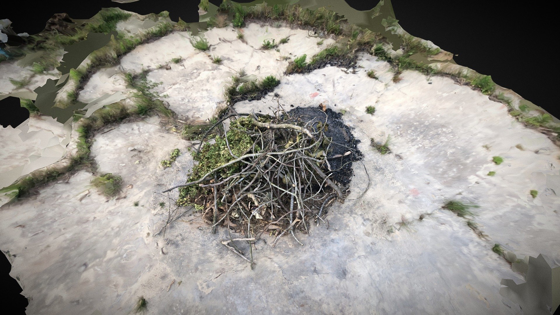 Fireplace on concrete