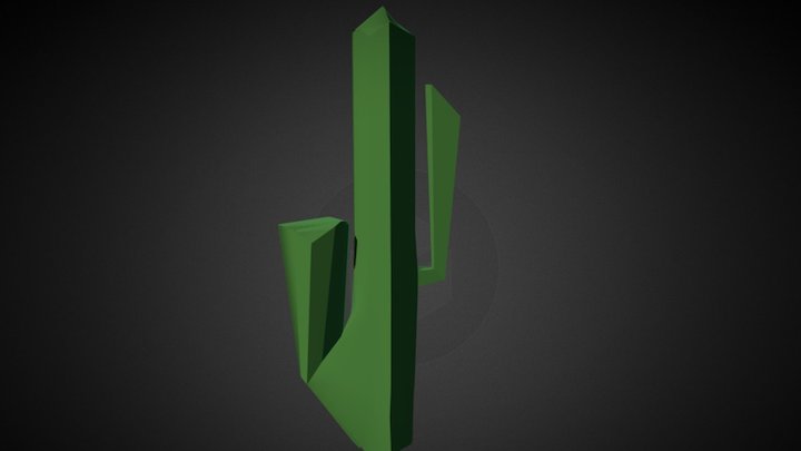 Low poly game Cactus 3D Model