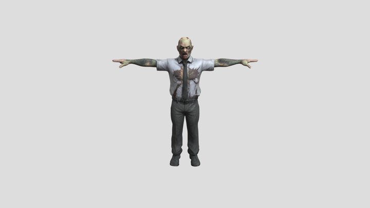 male office worker zombie character 3D Model