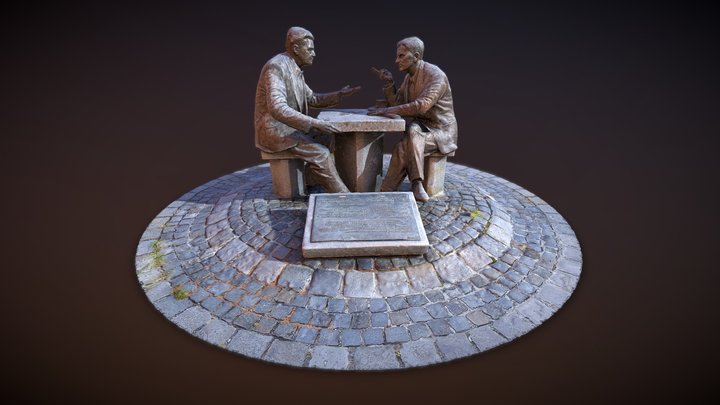 Henryk Slawik and Antall József sculpture 3D Model