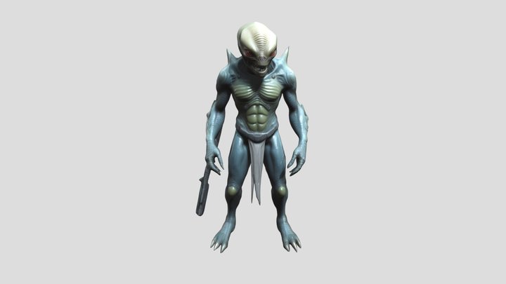 Sci fi space alien warrior 1 3D Model