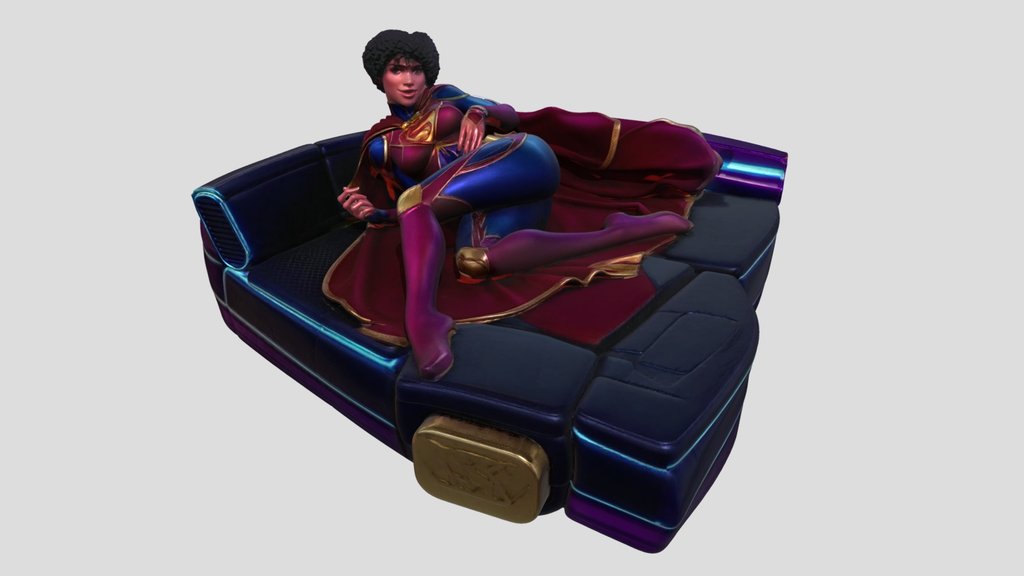 Reclining Kryptonian Woman in Space Night Club