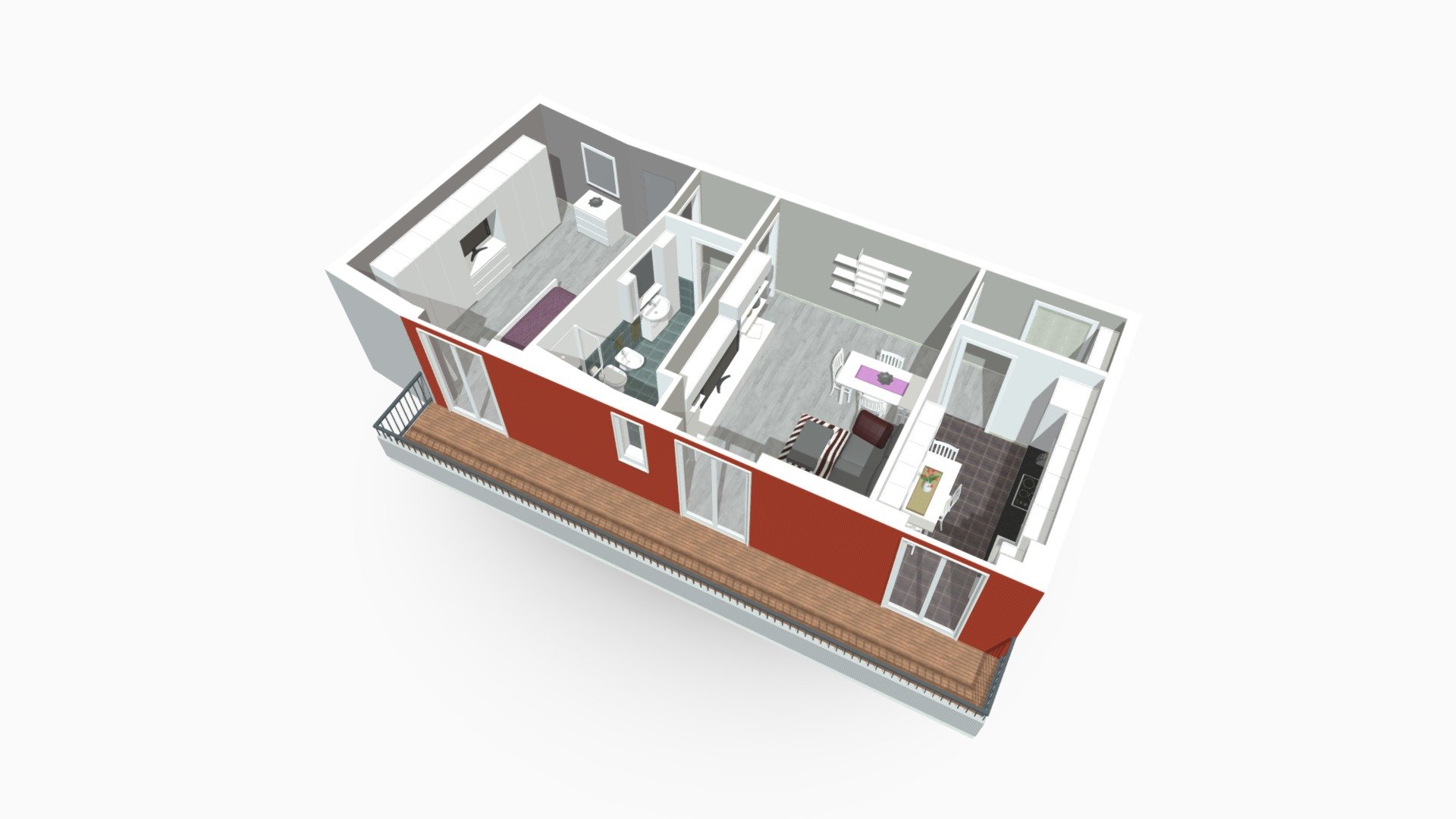 Bilocale con cucina abitabile Milano — Sketchfab embed 3D viewer