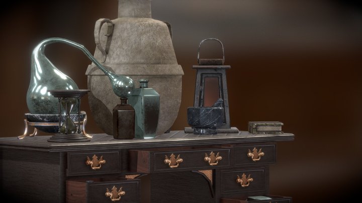 Alchemist's Desk 3D Model