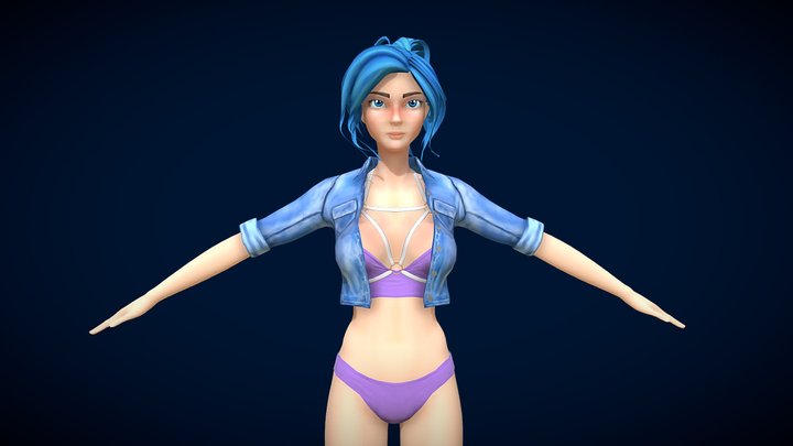 blue girl 3D Model