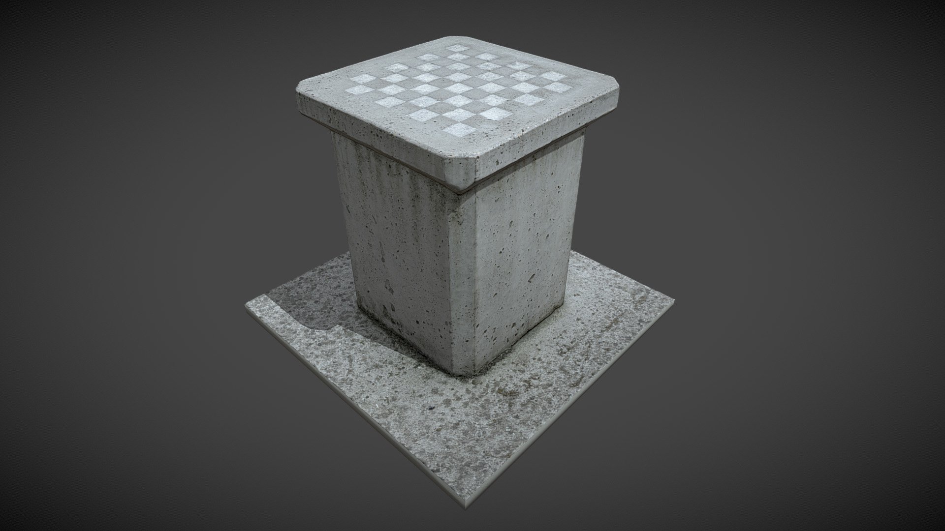 Chessboard made of concrete