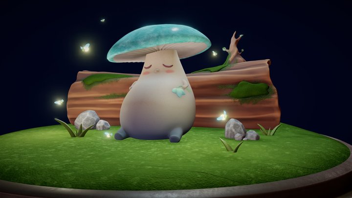 Sleepy mushroom 3D Model