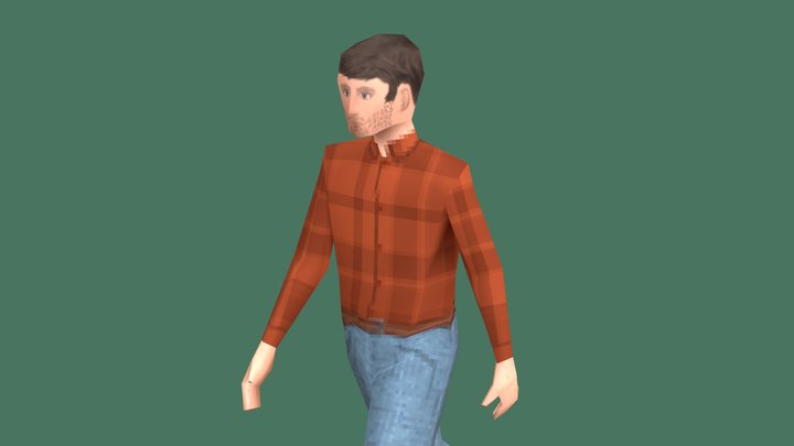 Psx lowpoly graphics character 3D Model