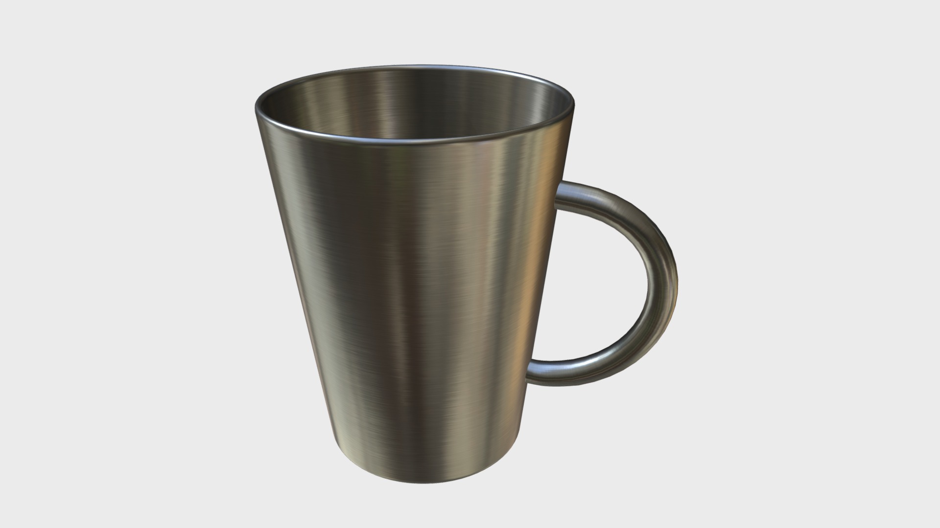 3D model Stainless steel tumbler with handle - This is a 3D model of the Stainless steel tumbler with handle. The 3D model is about a metal cup with a handle.