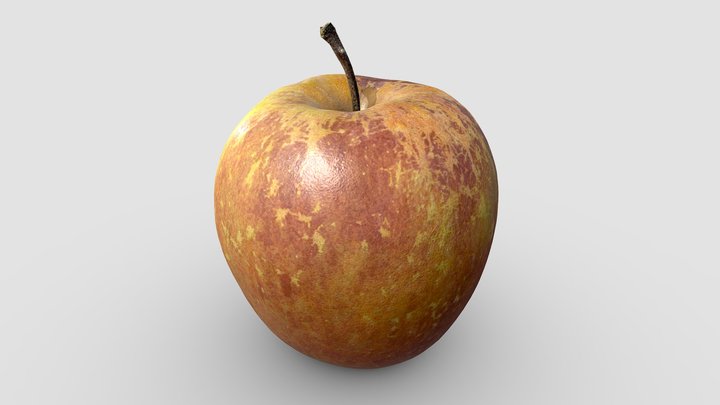 Fuji Apple Red Fruit Retopology 4K 3D Model