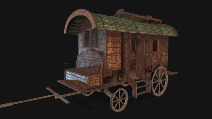 Medieval Wagon 3D Model