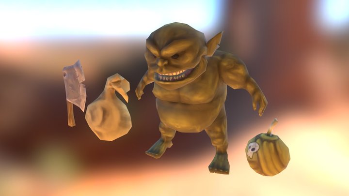 Goblin Grenadier [Low poly] 3D Model