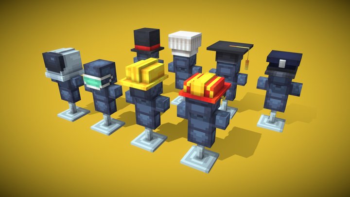 Career Hat Collection - Minecraft 3D Model