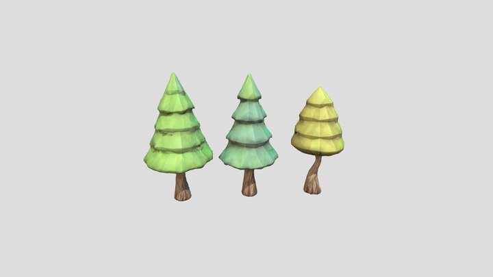 Game Low Poly Tree Pack for (Free Model) 3D Model