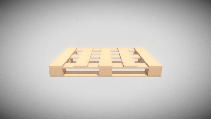 Industrial Wooden Pallet 3D Model