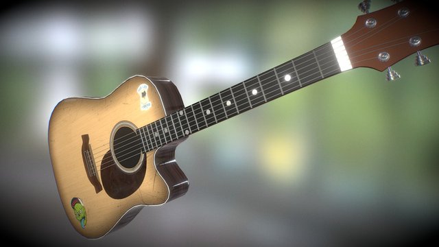 Jaming acoustic guitar 3D Model