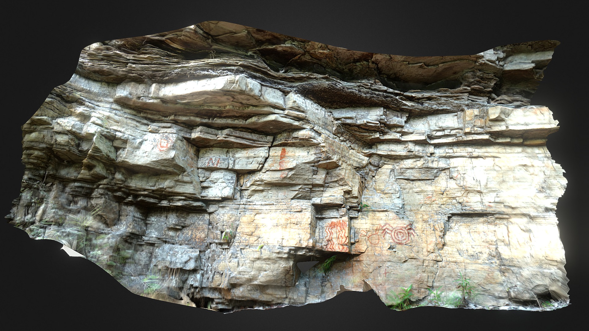 3D model Sítio Arqueológico Lapa da Zilda - This is a 3D model of the Sítio Arqueológico Lapa da Zilda. The 3D model is about a rock formation with a hole in it.